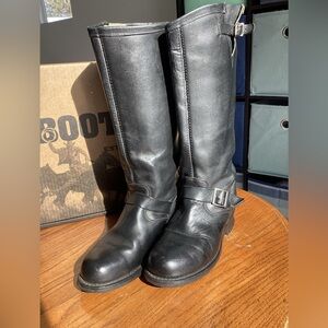 Cord 10E Heavy Duty Black Motorcycle Leather Boots